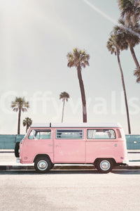 pink vehicle wallcovering for a bedroom