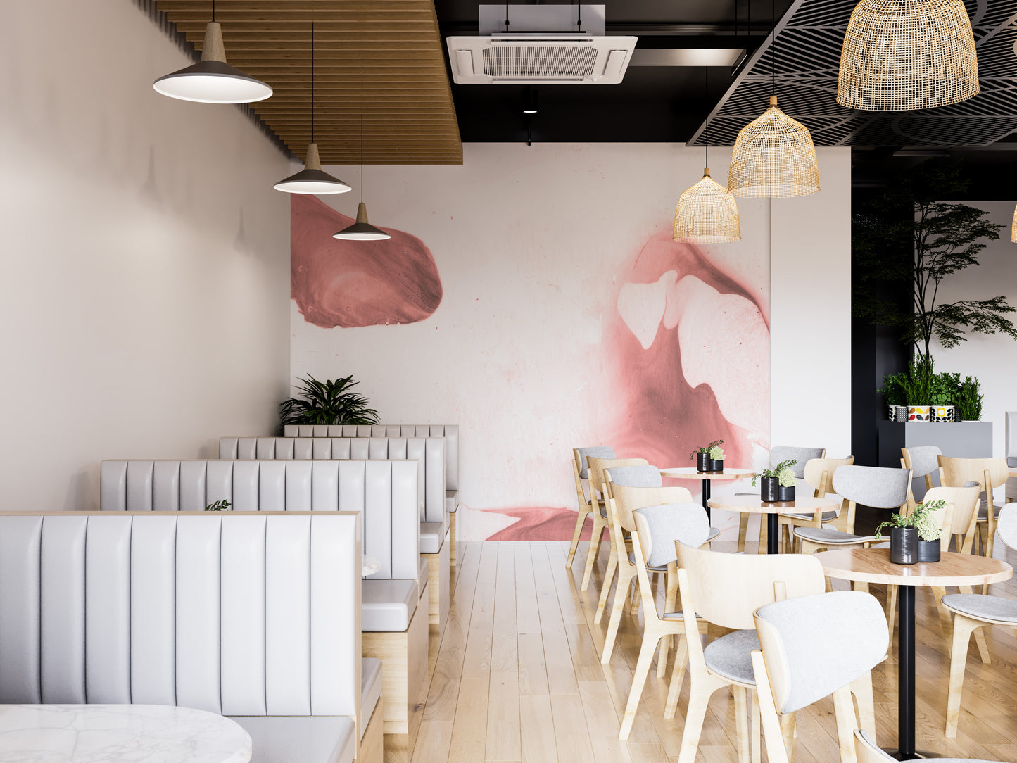 Pink Watercolor Painting wallpaper Murals - Giffywalls