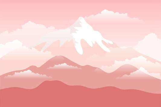 Rosa snötäckta bergsunderlägg
