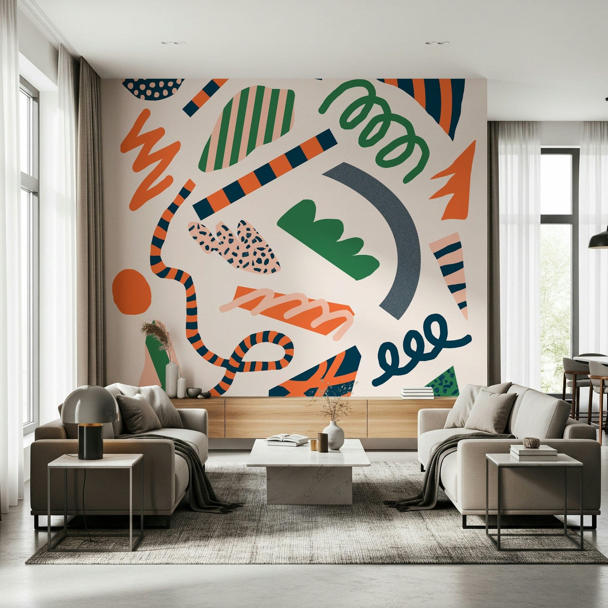 A classic abstract pop wallpaper for walls.

