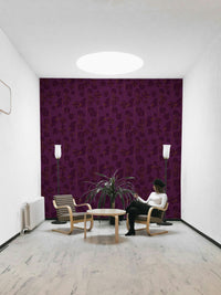 Boho Jewel Tone plum leaves wallpaper