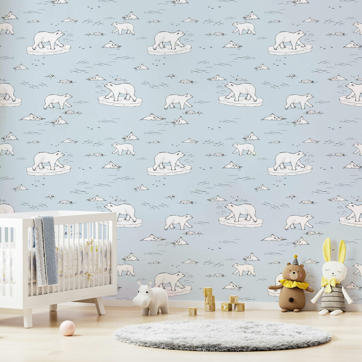 Elegant hand-inked repeating wild animal wallpaper