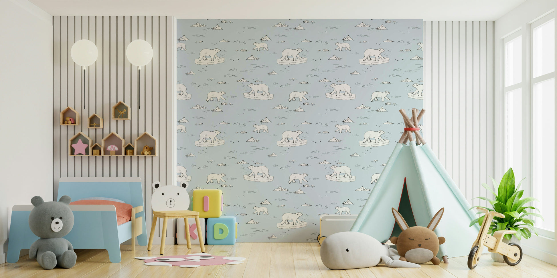 Cool frozen background with sketched animal wallpaper
