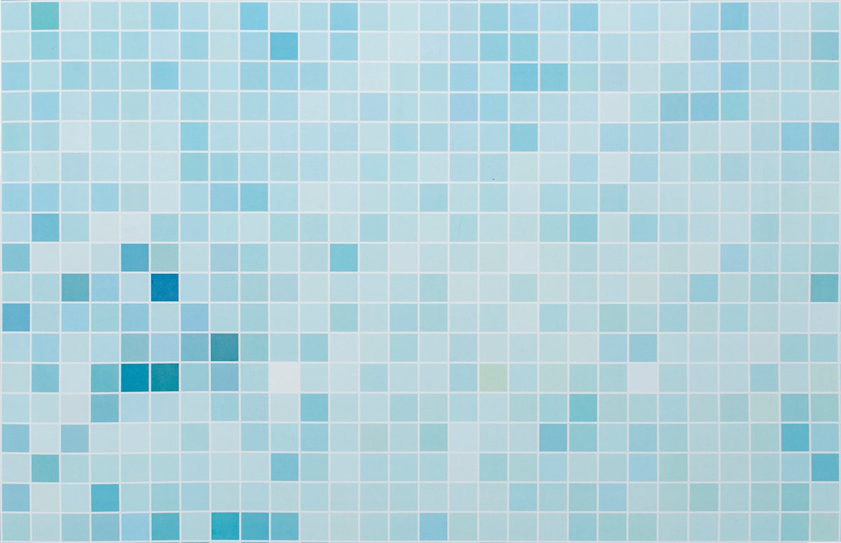 Murale blu piastrellato in your room — zoomed