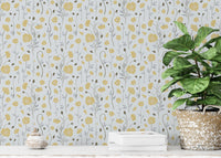 Botanical home décor featuring poppy illustrations for a Victorian hallway.