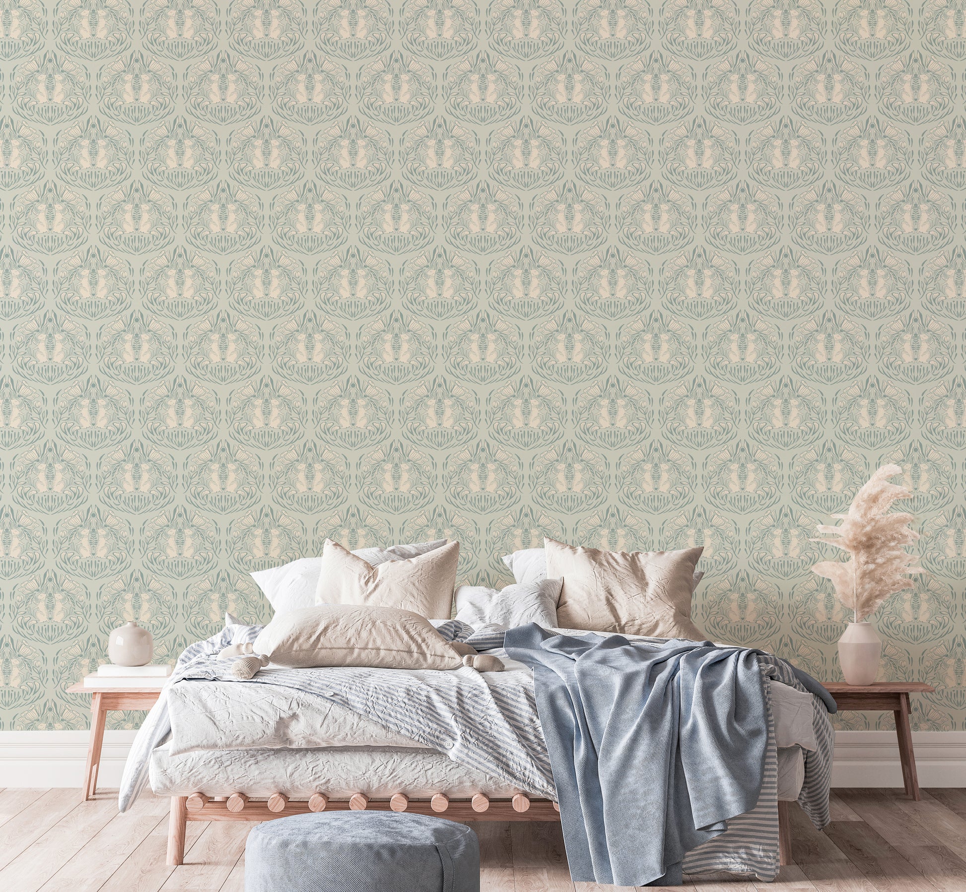 Poppy and the Hare design – peaceful wallpaper for kids' rooms

