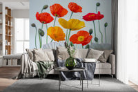 Poppy Field Burst Wall Mural