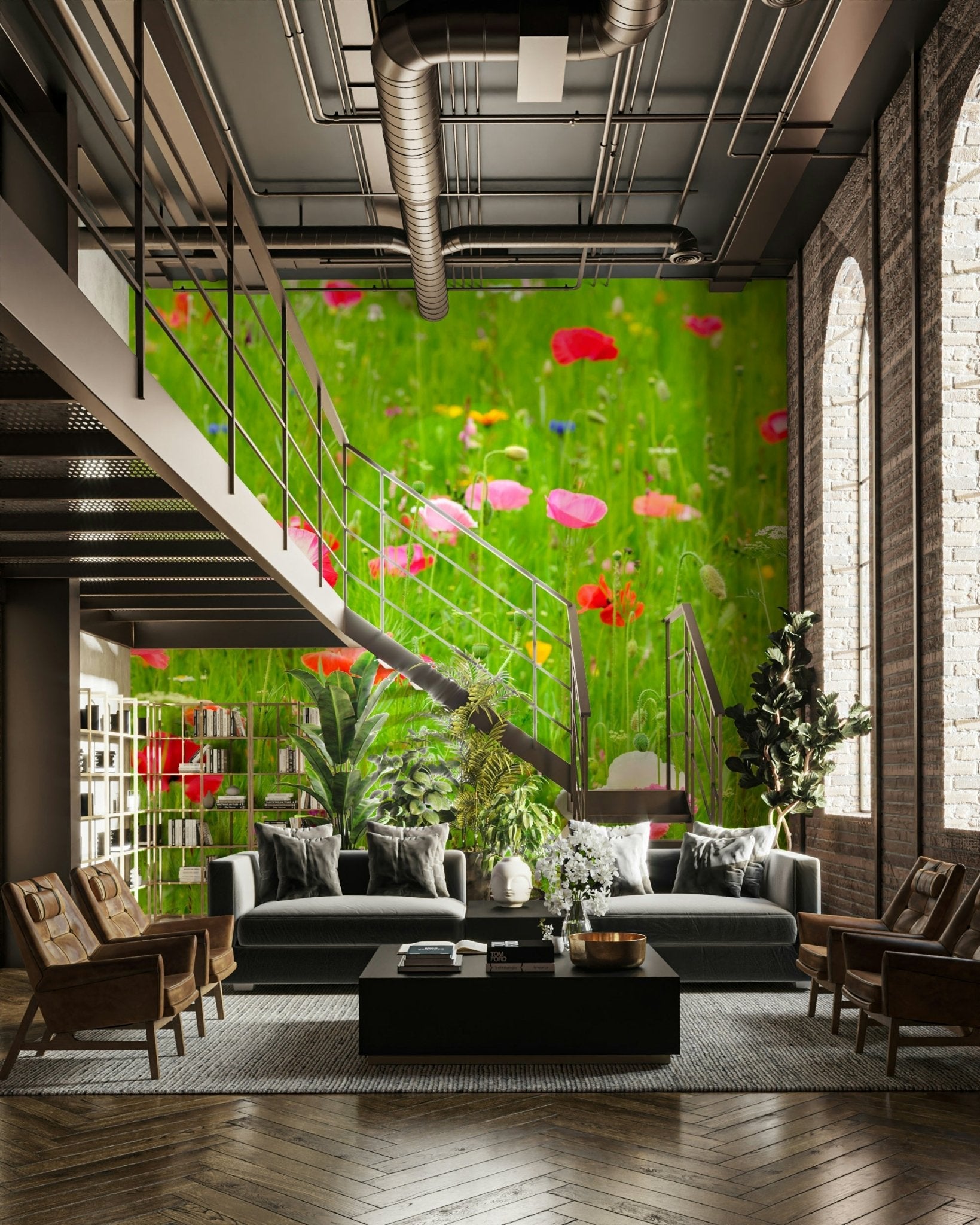 field of red and orange poppies

