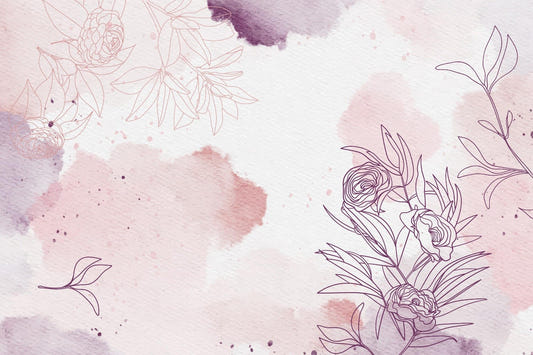 Pastel lyserød lilla akvarel blomster tapet