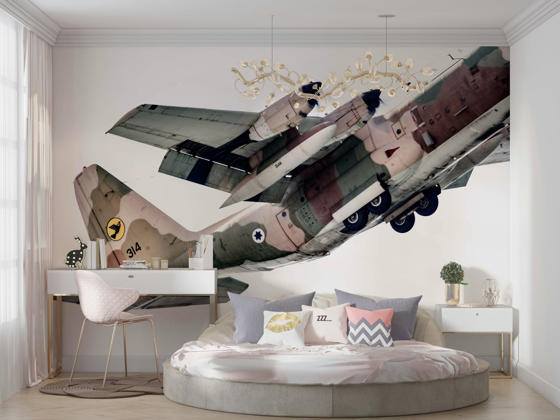 A beautiful bold abstract wallpaper mural for a modern home.

