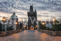Timeless Prague architecture artwork for refined city wallpaper