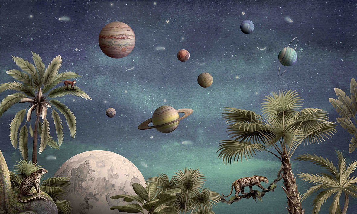 Pretty Planets Tapeten Wandgemälde