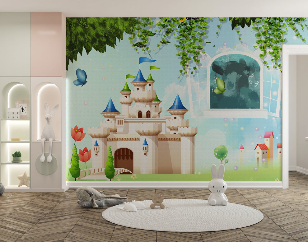 Princess Castle Wallpaper Mural for Magical Room Makeover