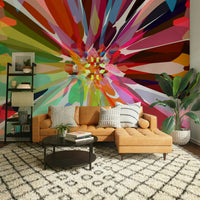 Bold prismatic wall mural for statement decor

