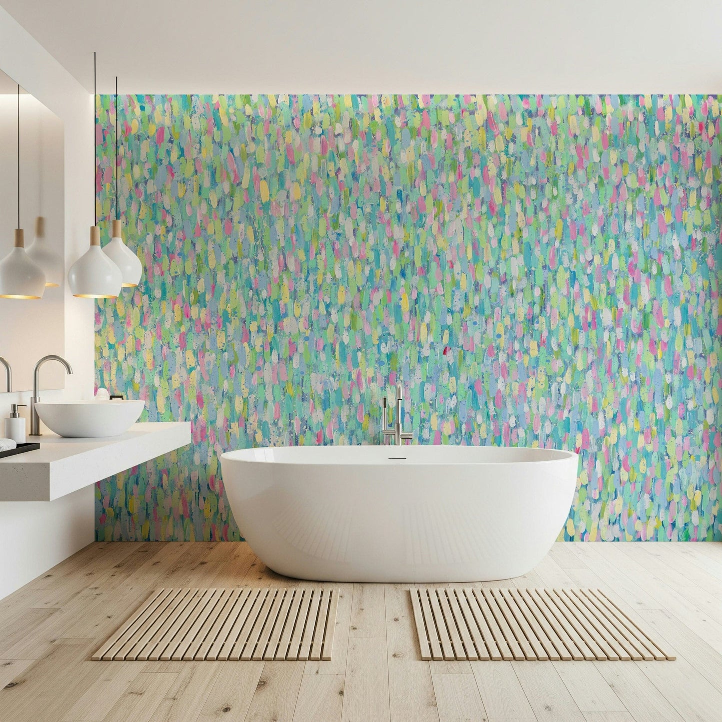 A serene fluid pattern wall mural for your decor.