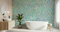 A beautiful prismatic abstract wallpaper mural with vibrant brushstrokes.