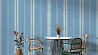 Close-up of Provence-inspired French blue stripes for a serene space

