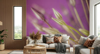 A soothing wallpaper featuring soft-focus allium buds in harmonious purple and green shades.