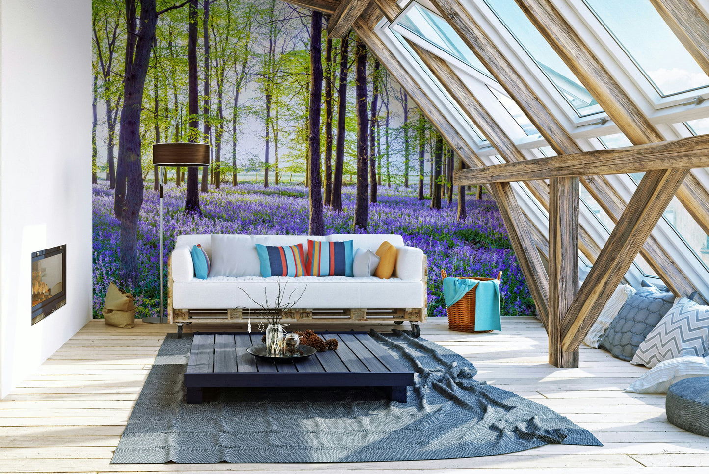 Woodland Bloom Panorama Wall Mural