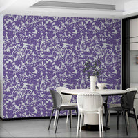 Wallpaper with a unique, artistic purple design

