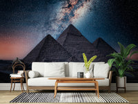 Egyptian night sky pyramids wall mural for modern rooms