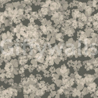 Hazy grey bloom texture wall mural, Whispered Florals, tranquil decorative finish.