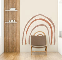 Abstract rainbow lines in warm tones

