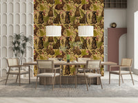 Woodland Rabbit Wall Mural – Charming design with playful rabbits nestled in greenery and wildflowers.