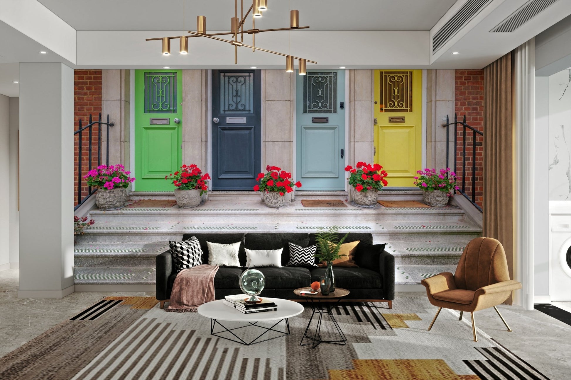 Bright and colorful wall mural

