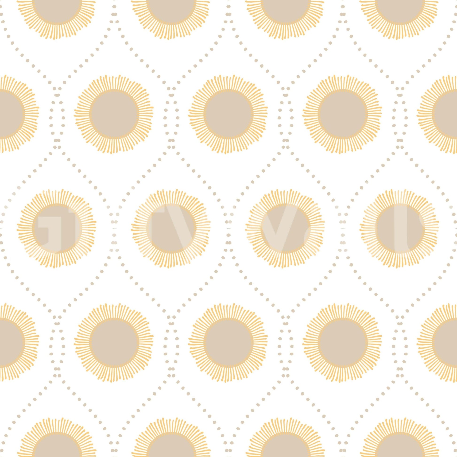 Pretty sunflower esque wallpaper Trellis shape background.