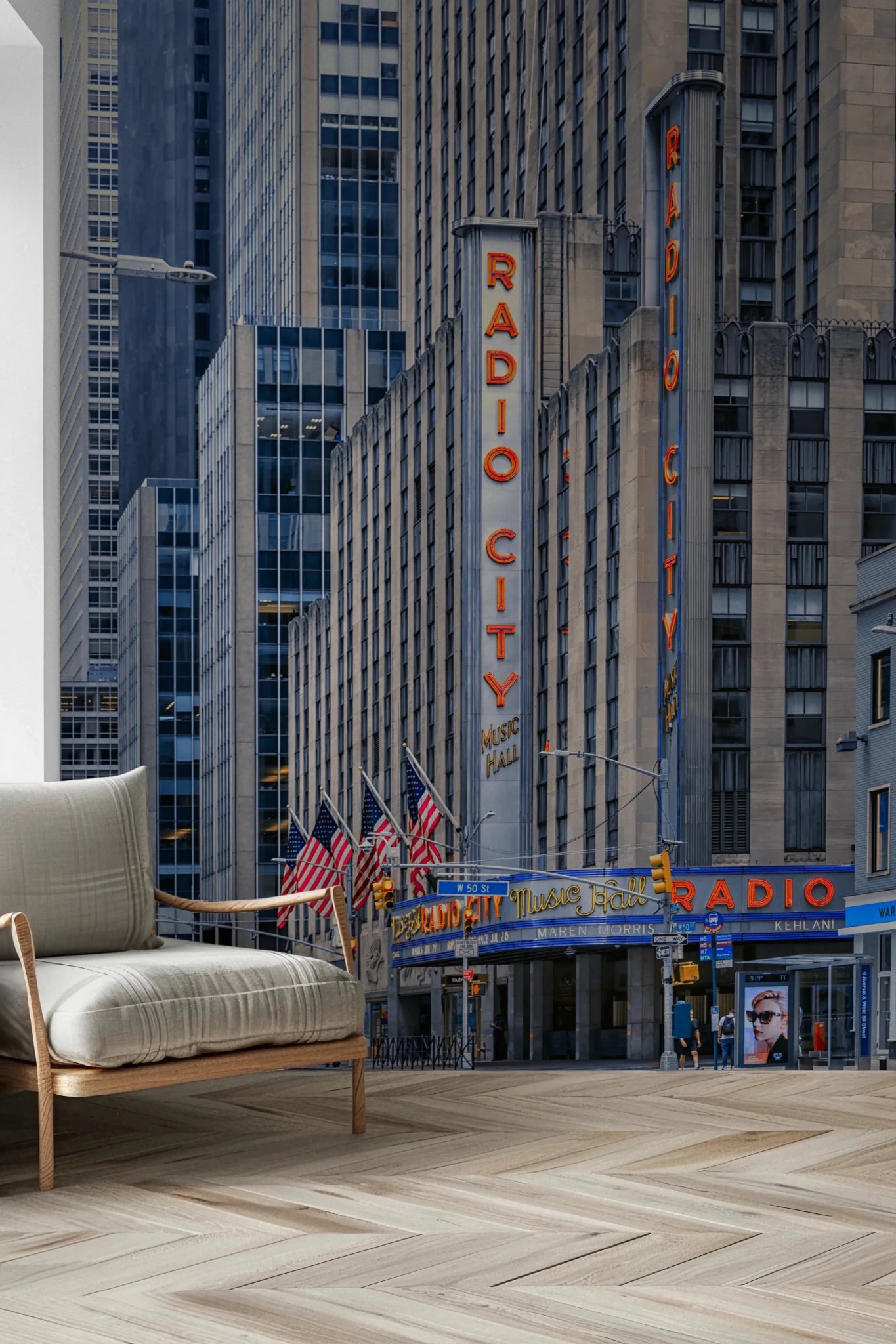 Radio City's Glow Wall Mural