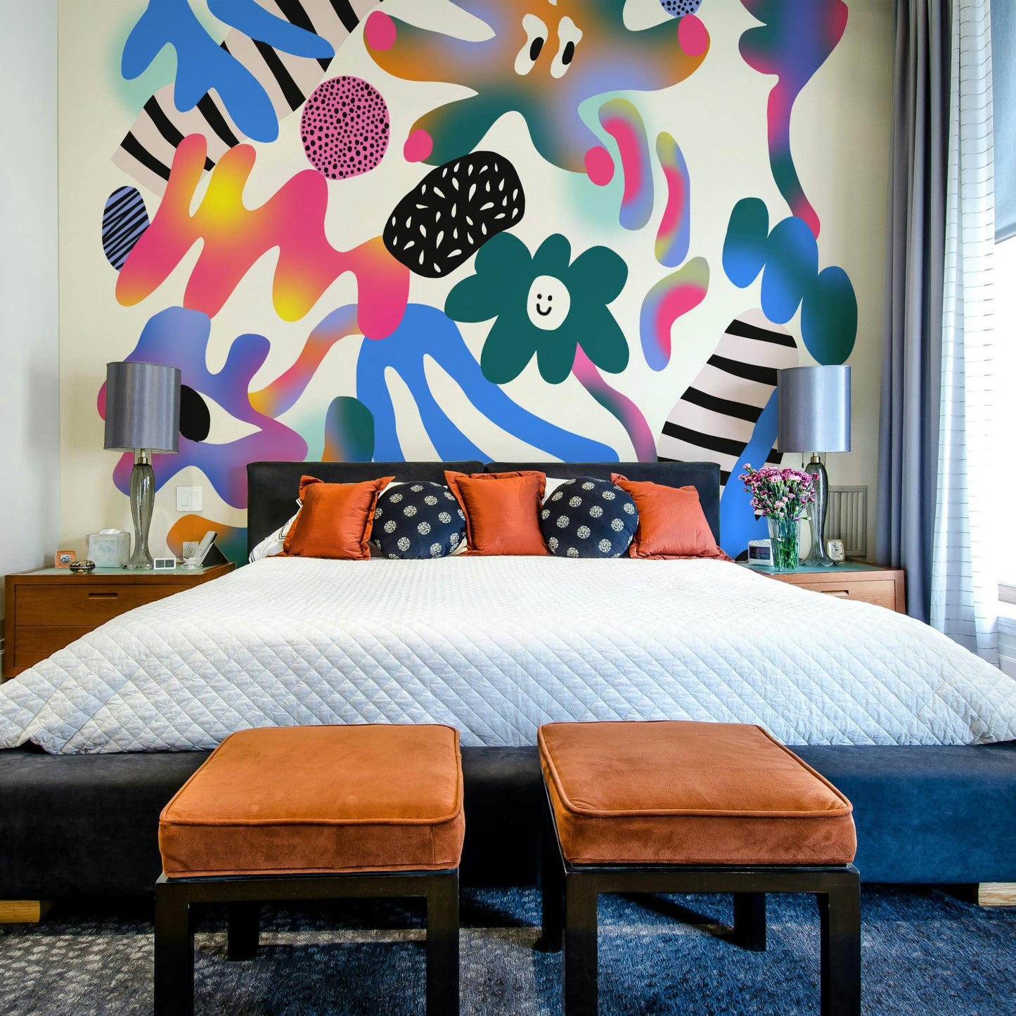 Futuristic spring-inspired mural bringing energy to your walls


