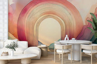 Soft flowing rainbow arches in Rainbow Dream Arches 2 wall mural.

