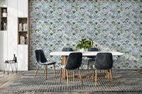 Artistic rainbow scale wallpaper for playful interiors

