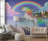 Enchanting horse wall decoration, bright clouds and starlight.