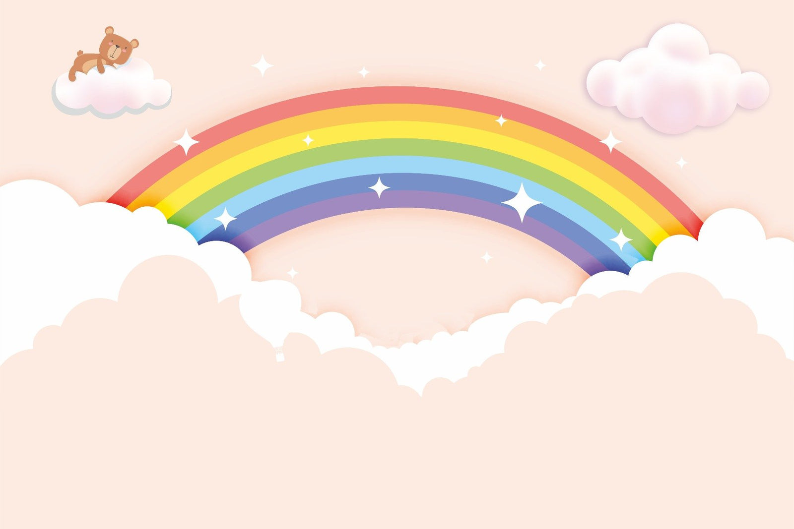 Colorful Rainbow Wallpaper Mural for Kids