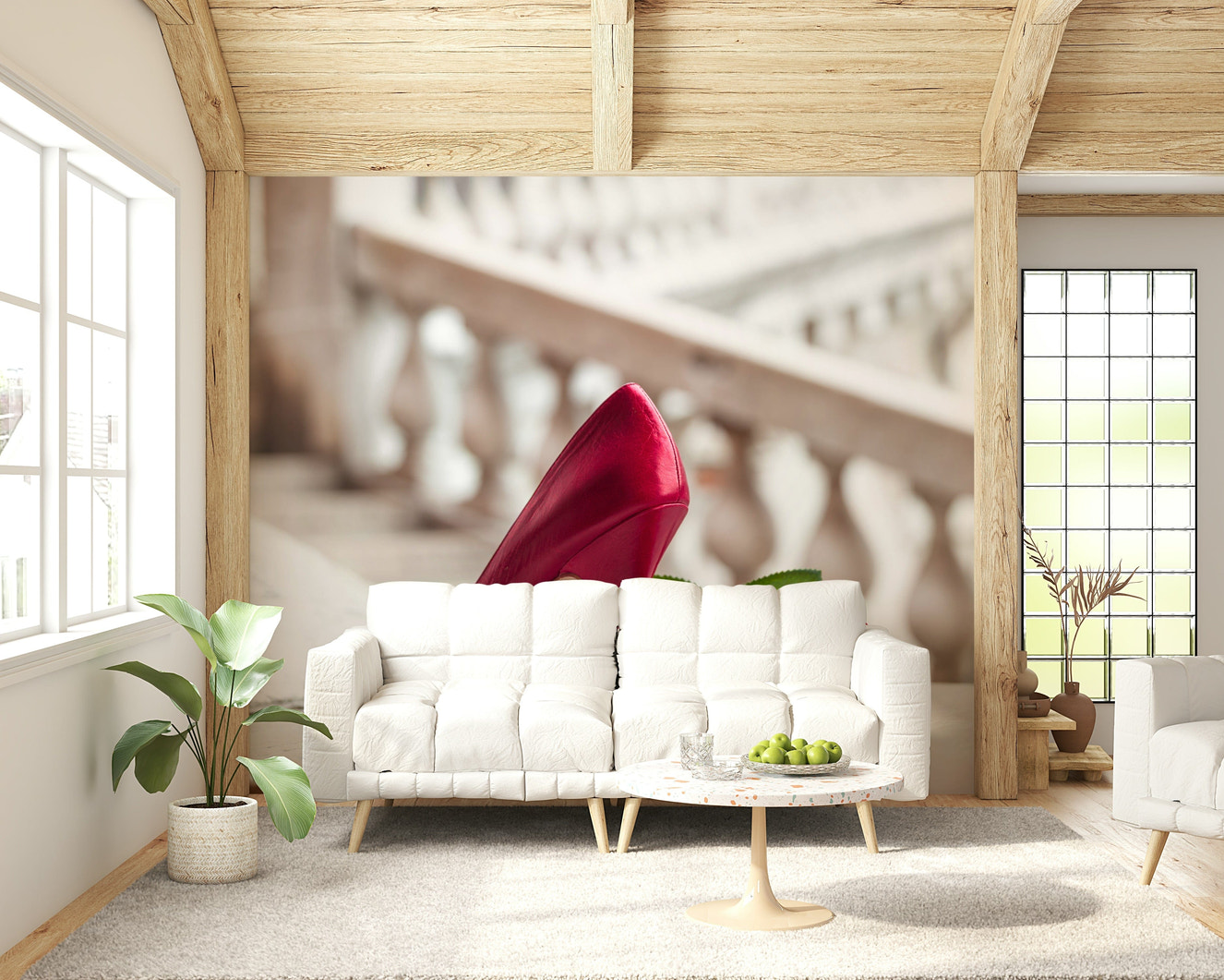 Luxurious High Heels and Rose wallpaper for walls glamour.