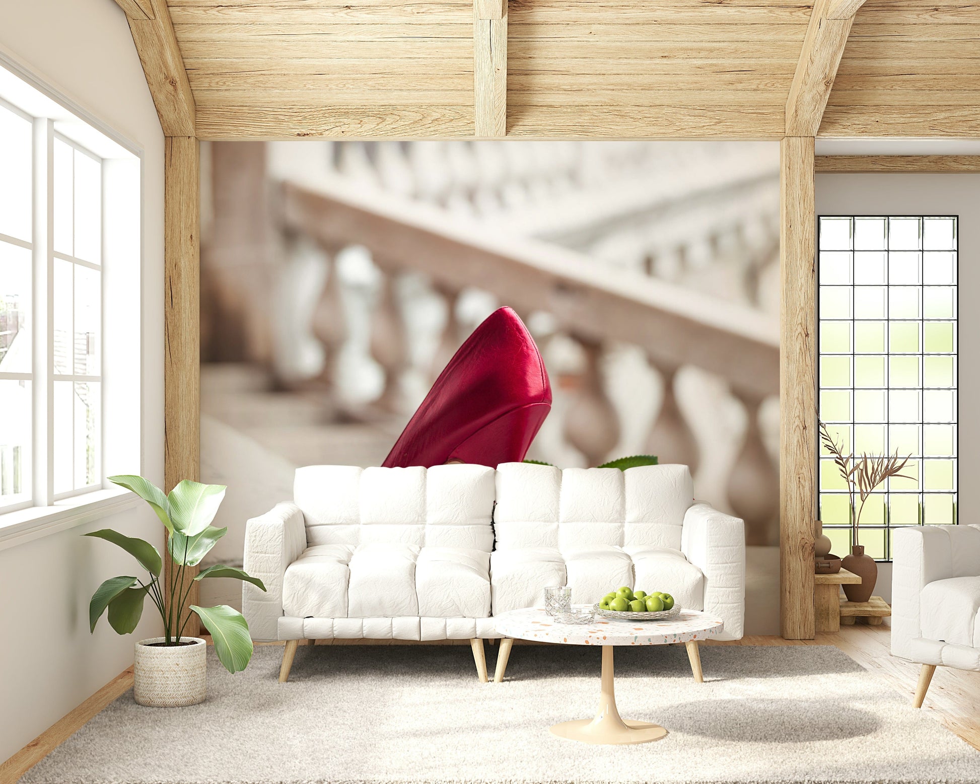 Luxurious High Heels and Rose wallpaper for walls glamour.