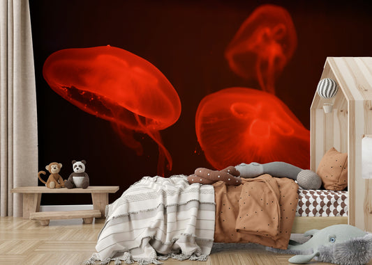A contemplative sea life wallpaper mural for a feature wall.

