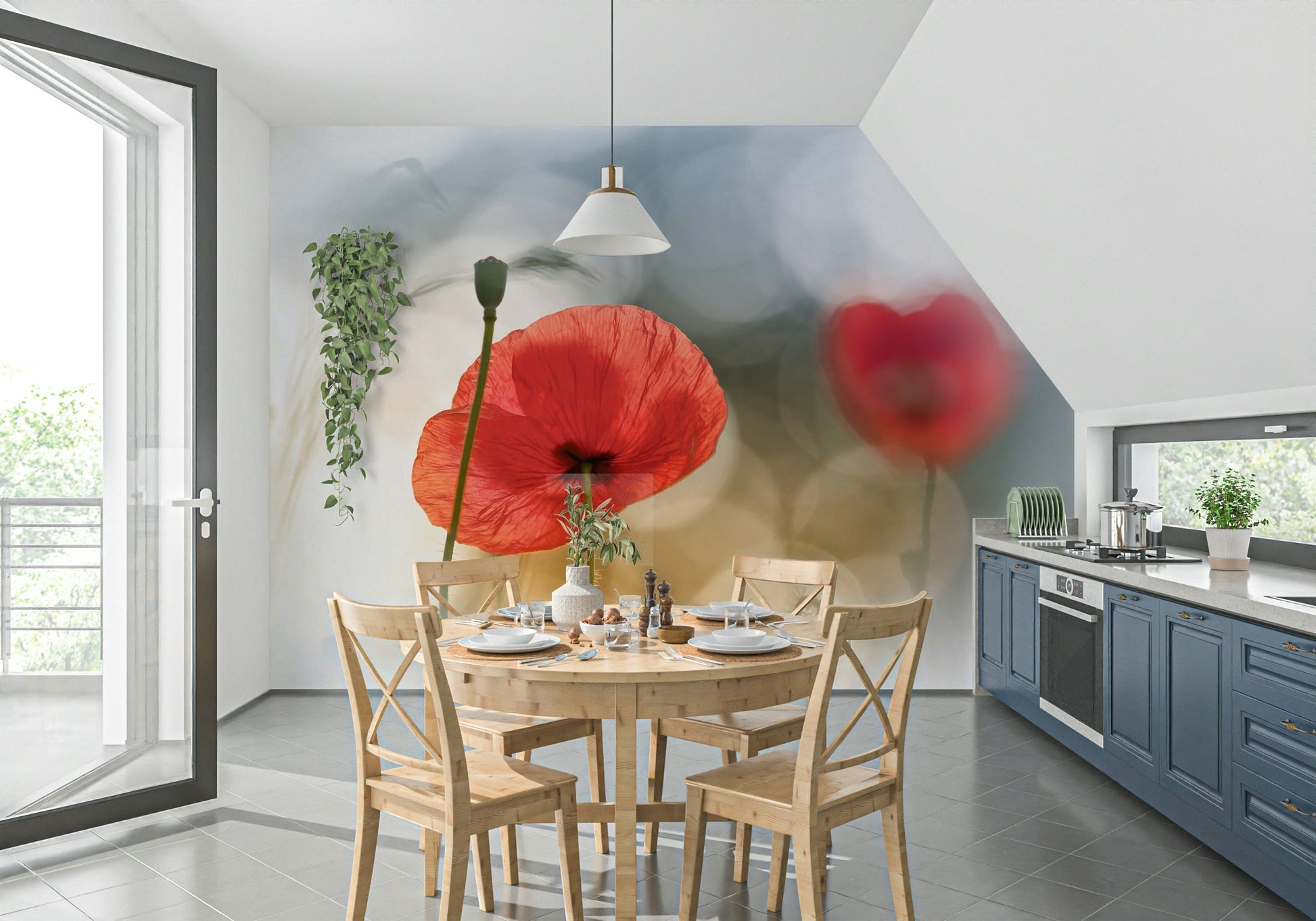 A tranquil floral dreamscape wall mural for your decor.

