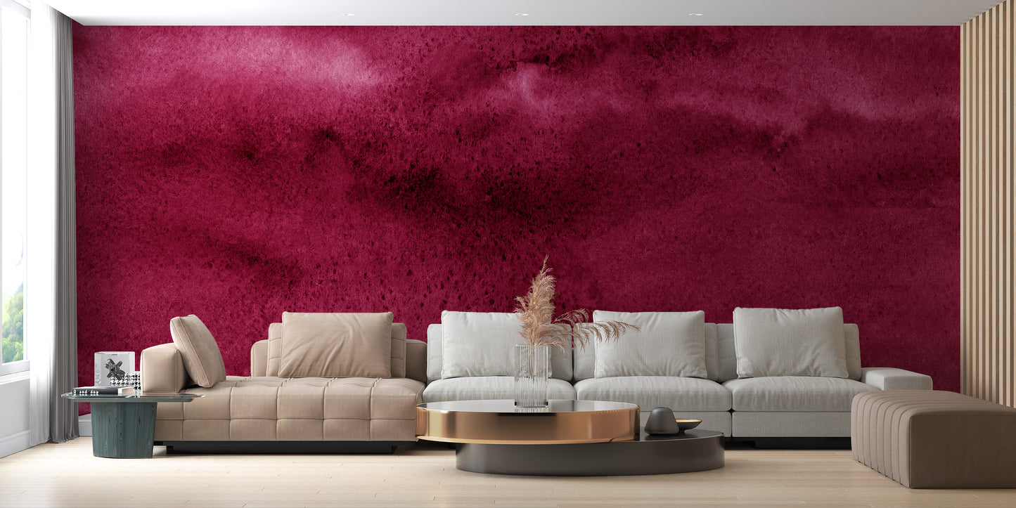 Red Wine Maroon Watercolor Wallpaper Mural - Giffywalls