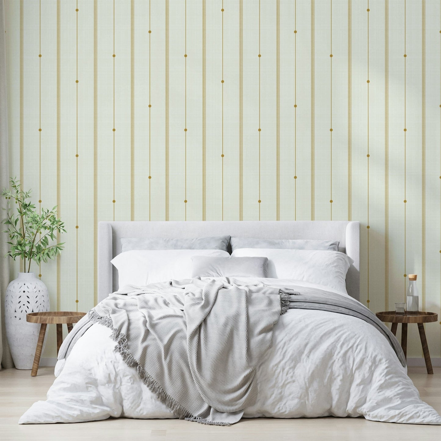 Refined buttercream and mustard wallpaper for modern rooms

