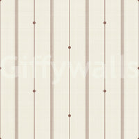Soft striped wallpaper in buttercream and sienna tones for warmth

