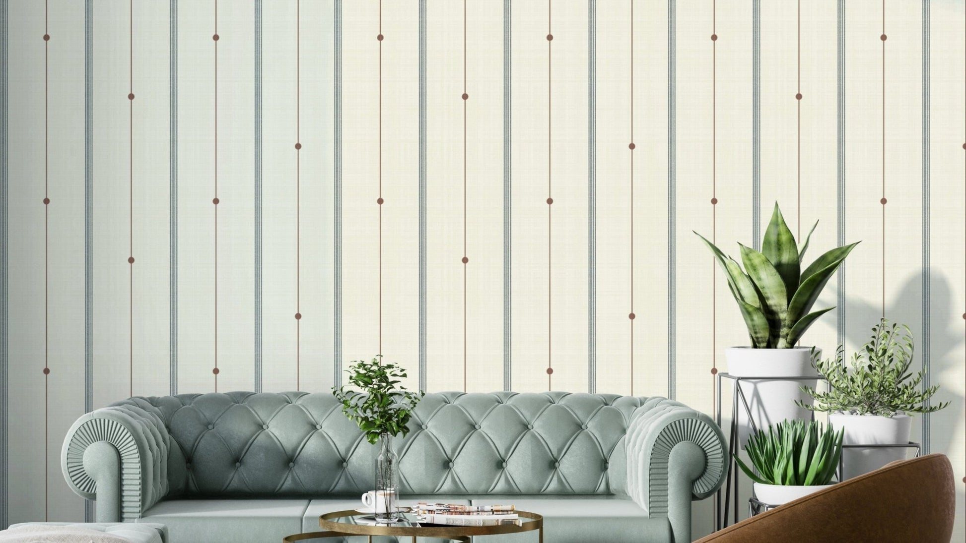 Refined Minimal Stripes Classic Wallpaper with soft, neutral stripes

