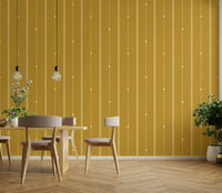 Warm mustard striped wallpaper for modern interiors

