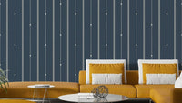 Refined Minimal Stripes Steel Blue Wallpaper with soft, subtle stripes

