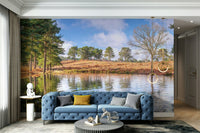 Silhouetted tree wall mural

