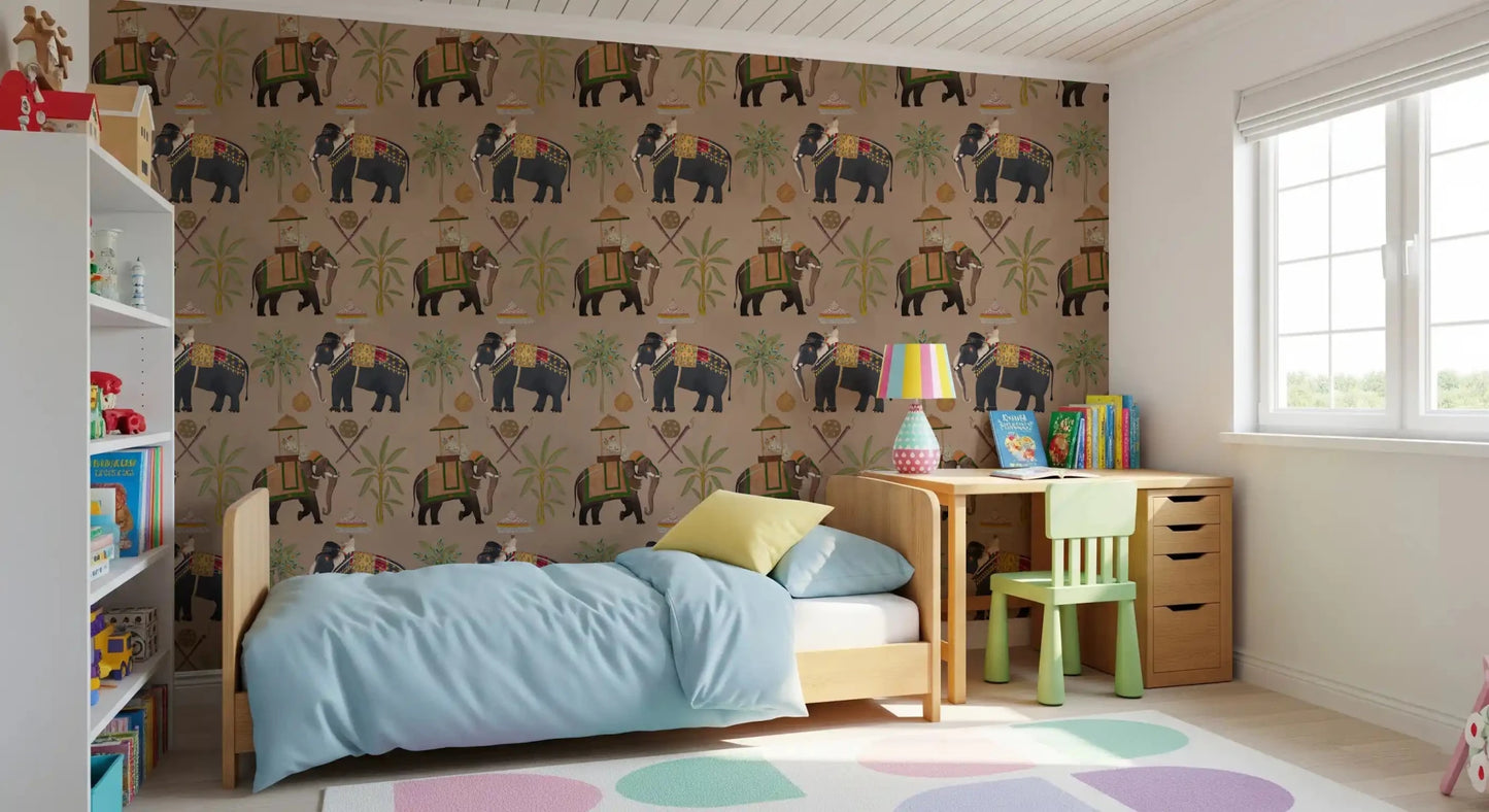 Artistic heritage style found in the Regal Elephant Wall Mural.