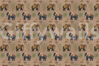 Regal Elephant Wall Mural featuring ornate traditional tapestries.