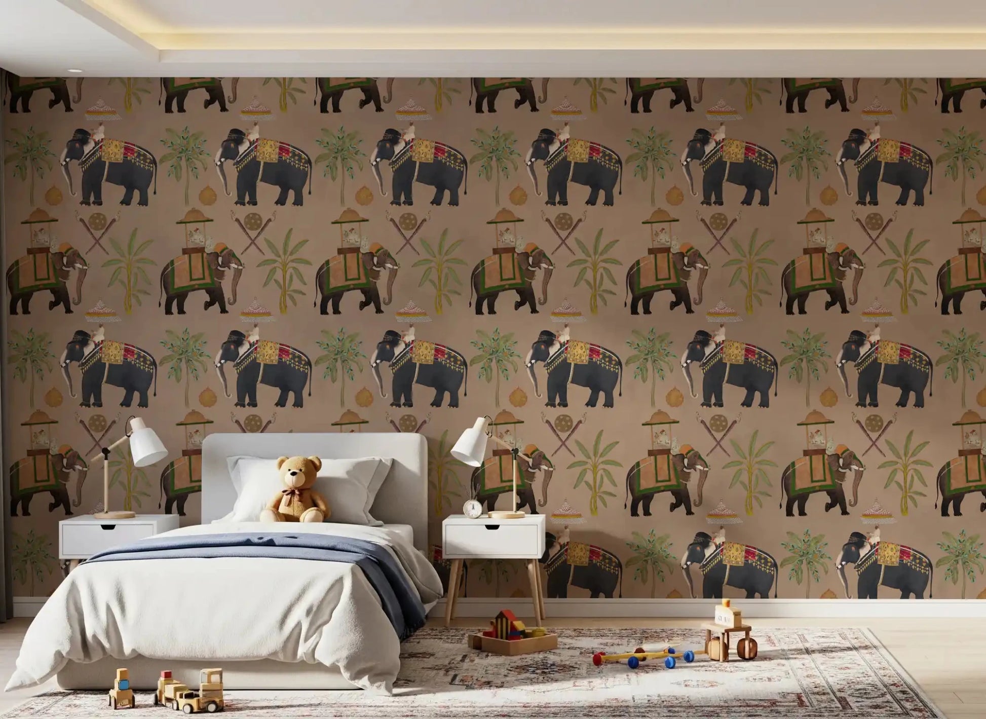 Majestic tusker designs on the Regal Elephant Wall Mural.